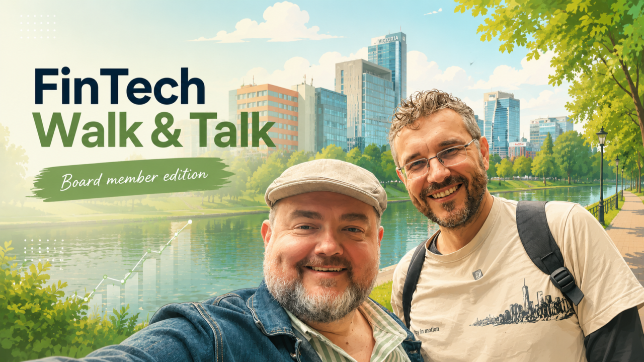 Gintautas Mezetis on a FinTech Walk & Talk interview in Vilnius